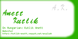 anett kutlik business card